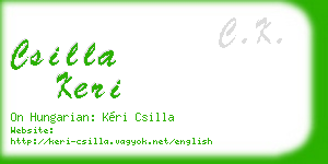 csilla keri business card